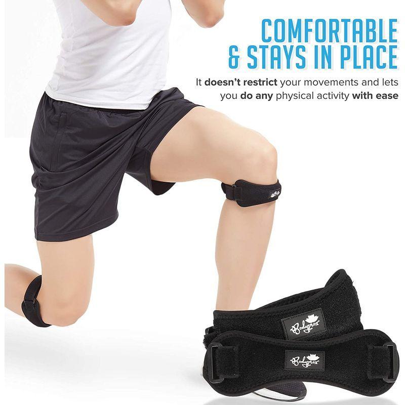 好評 膝蓋腱膝ストラップ2パック ハイキング サッカー バスケットボール ランニング ジャンパー膝 テニス 腱炎 バレーボール スクワット用の膝サ Materialworldblog Com