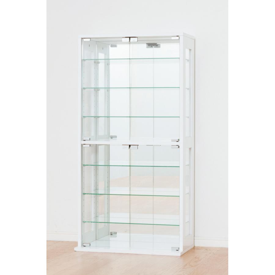 コレクションケース 背面ミラー 幅60cm 高さ120cm ホワイト【新品