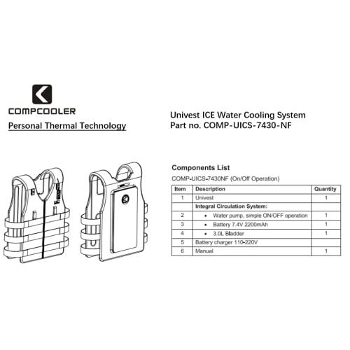 【中古品 】 COMPCOOLER Univest ICE水冷システム自給式Univestには、3.0 Lブラダーと7.4 Vバッテリーを備えたチュービングラインベストとインテグラルバックパックが含 【QG9122869151】(32714円)