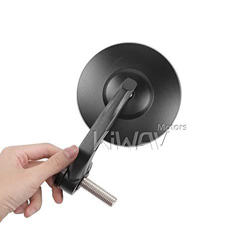 KiWAV バーエンドミラー ボブ 黒 M12ねじ式ハンドルに取付可能 左右