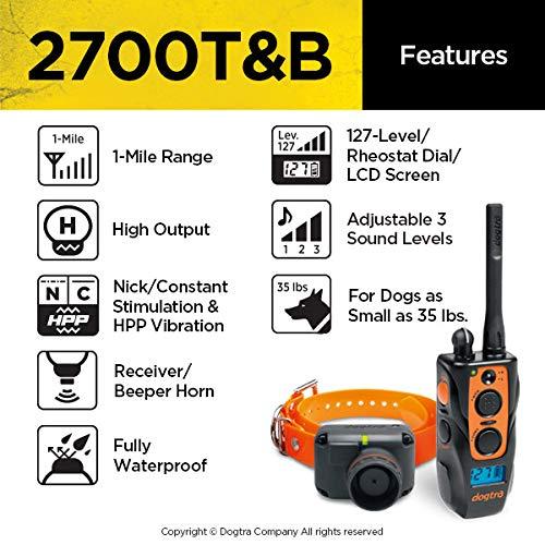 完動品 ドッグトラ2700 T&B 1-DogリモートトレーニングとBeeper Collar -1マイルレンジ% (完全防水) % (充電可能) % (充電可能) % (静的) % (静的) % (振動) -Pets 【MYK1464191210】(52505円)
