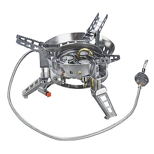 Bulinキャンピングガスコンロバーナー6800 W調整可能3バーナー超軽量防風バックパックコンロポータブルプロパンストーブキャンプストーブ