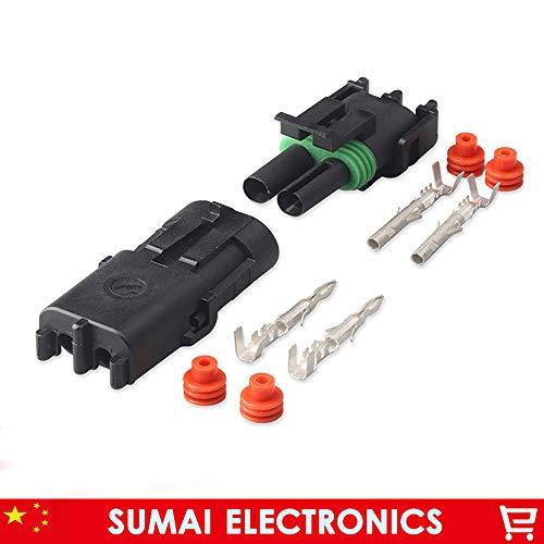 ネット Davitu Electrical Equipments Supplies -2 Pin 2.5 mm delphiコネクタ、12010973 12015792 2 P自動車防水電気コネクタキット-(カラー:オス、パッケージ:20