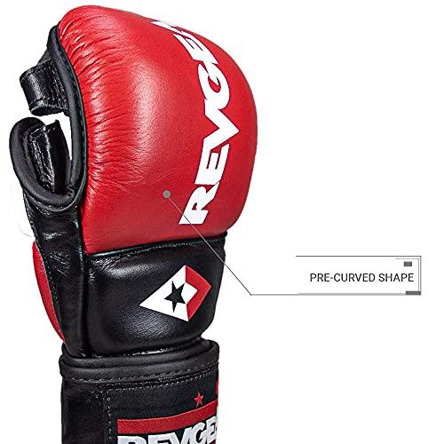 Revgear ProシリーズMS 1 MMAトレーニングとスパーリンググローブ|保護性能に優れた革|グレートクロスオーバー(赤、大)｜newspring｜02
