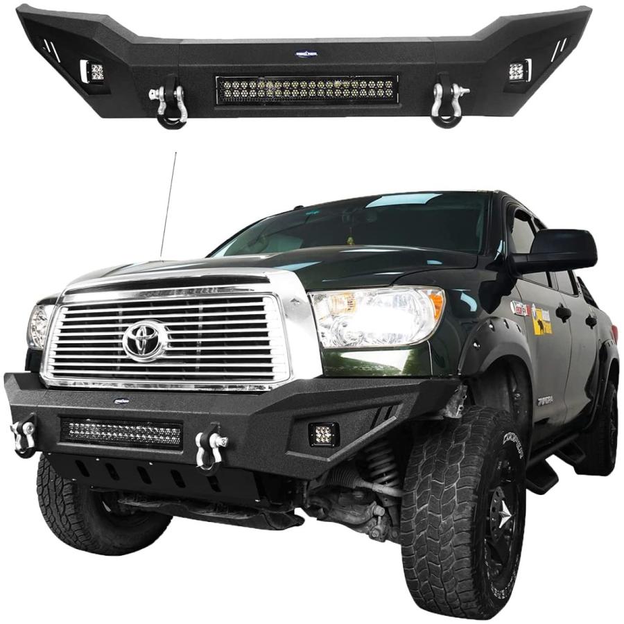 V8 GOD タンドラ フロントバンパー フル幅 Dリング&LEDライトバー