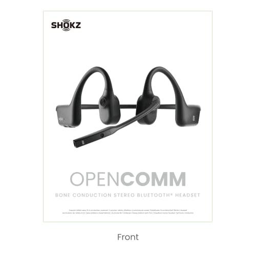販売店舗 SHOKZ (AfterShokz OpenComm-ノイズキャンセリングブームマイク付骨伝導オープンイヤーステレオBluetoothヘッドセット-携帯用ワイヤレスヘッドセット、ブッ