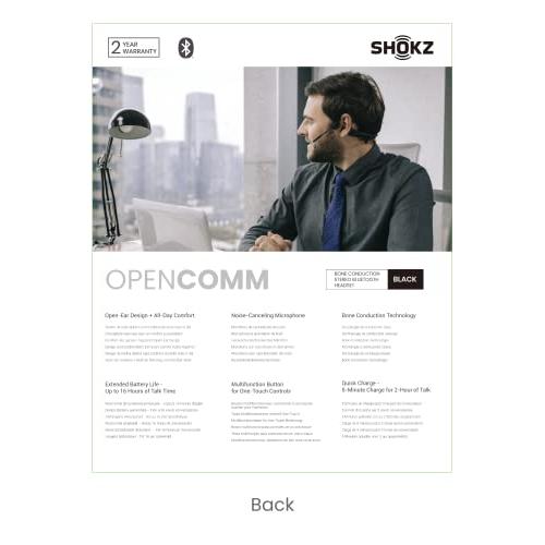 販売店舗 SHOKZ (AfterShokz OpenComm-ノイズキャンセリングブームマイク付骨伝導オープンイヤーステレオBluetoothヘッドセット-携帯用ワイヤレスヘッドセット、ブッ