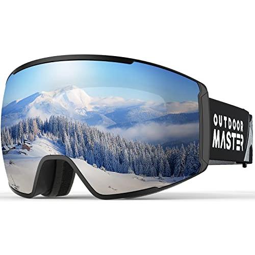 OutdoorMaster Ski Goggles磁気レンズOTG Snowboard Goggles男性用、女性用&Yアウト、100