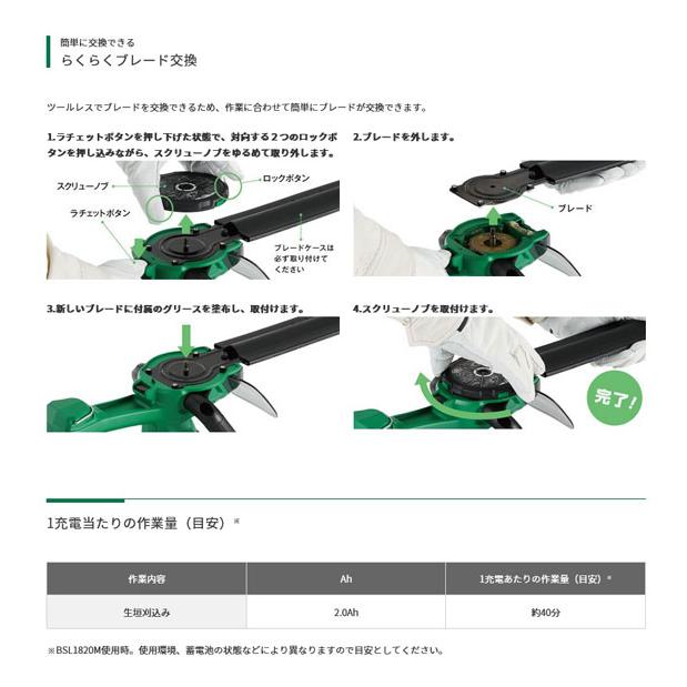 HiKOKI CH1835DA(BG) コードレス植木バリカン 350mm 18V 2.0Ah  (バッテリ・充電器付)｜newstagetools｜03