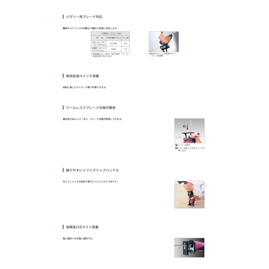HiKOKI CJ10DL(LMSK) コードレスミニソー10.8V 3.0Ah(バッテリ HiKOKI CJ10DL(LMSK) コードレスミニソー10.8V 3.0Ah(バッテリ