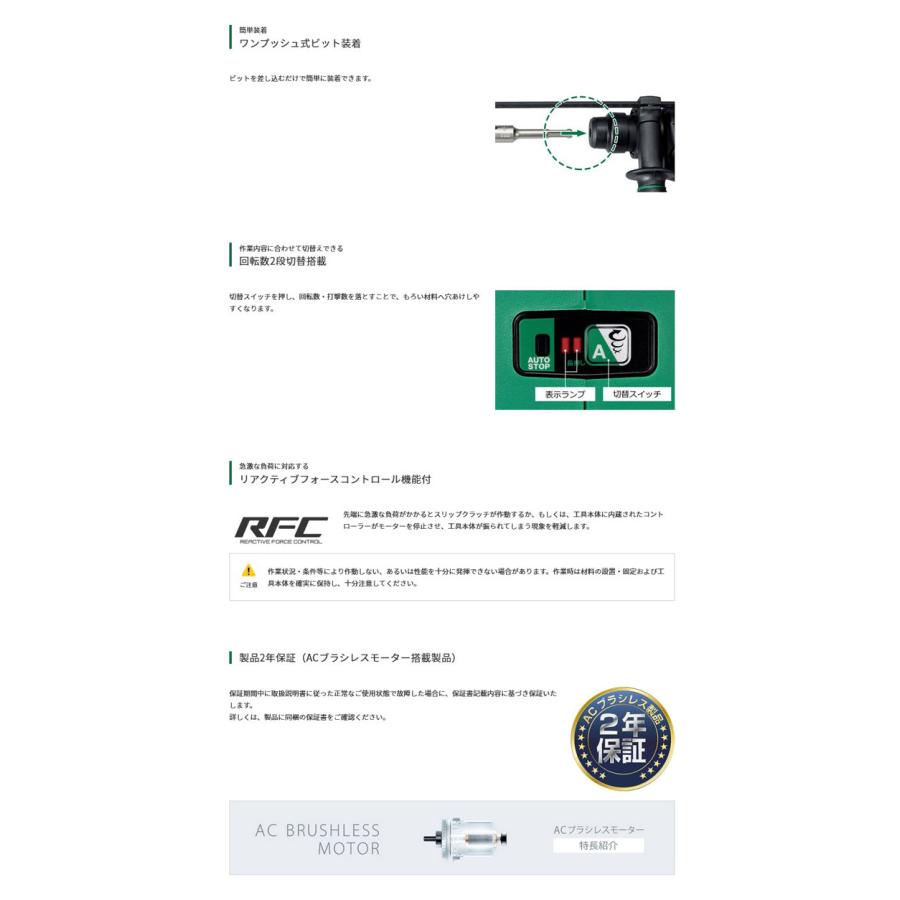 HiKOKI DH28PEC ロータリーハンマードリル 28mm(ケース付 ) ビット別売
