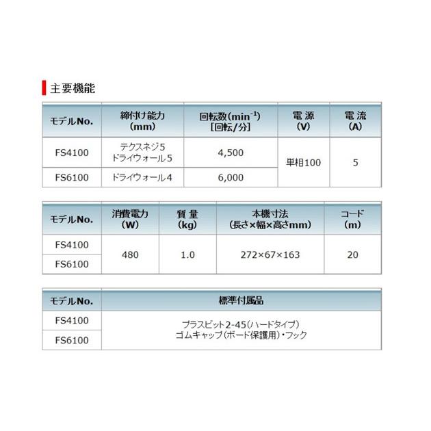 マキタ  FS6100B  ボード用スクリュードライバ (黒) 6,000回転 (コード20ｍ)　　｜newstagetools｜06