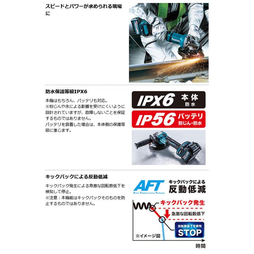マキタ GA037GRMX 充電式ディスクグラインダ 180mm[無線連動 マキタ GA037GRMX 充電式ディスクグラインダ 180mm[無線連動