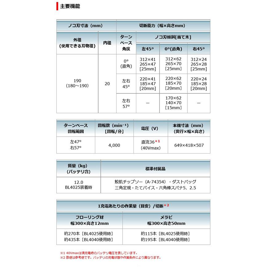 マキタ LS008GZ 充電式スライドマルノコ 190ｍｍ［無線連動対応］ 40Vmax 本体のみ 鮫肌チップソー付(バッテリ・充電器別売)｜newstagetools｜08