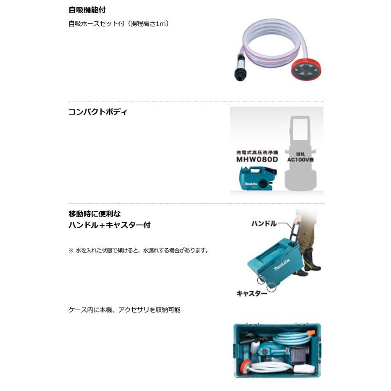 マキタ MHW080DZK 充電式高圧洗浄機 本体+ケースのみ (バッテリ・充電器別売)｜newstagetools｜03