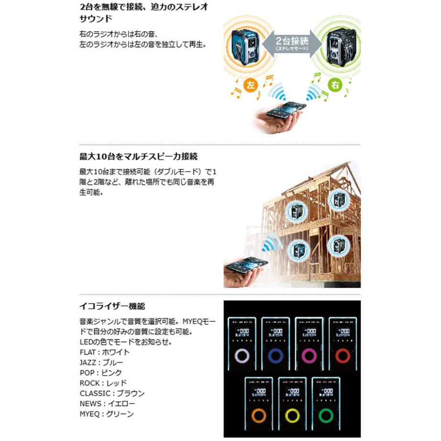 マキタ MR005GZO 充電式ラジオ(Bluetooth・USB接続タイプ)トリプルスピーカ＋マルチアンプ オリーブ色 本体のみ(バッテリ・充電器別売)｜newstagetools｜03