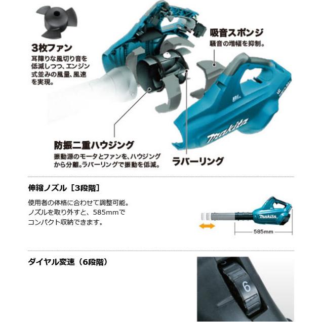 マキタ MUB362DZ 充電式ブロワ 36V(18V+18V) 本体のみ (バッテリ・充電 