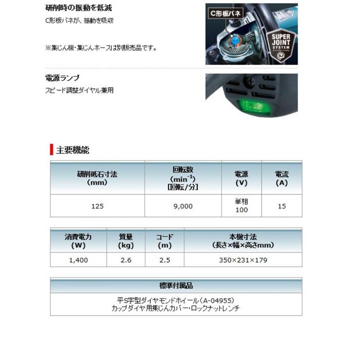 マキタ PC5010C 電子コンクリートカンナ 125mm (平S字型ダイヤモンドホイール付)｜newstagetools｜04