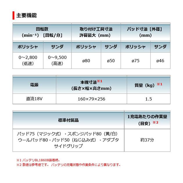 マキタ PV300DZ 充電式サンダポリッシャ 80mm 18V 本体のみ マキタ PV300DZ 充電式サンダポリッシャ 80mm 18V 本体のみ