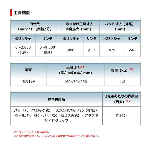 マキタ PV300DZ 充電式サンダポリッシャ 80mm 18V 本体のみ(バッテリ・充電器別売)｜newstagetools｜07