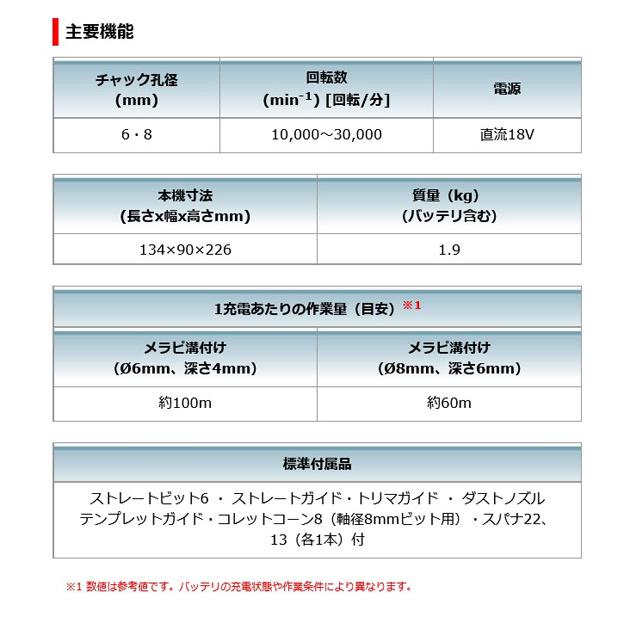 マキタ RT50DZ 充電式トリマ 18V トリマベース仕様 本体のみ（バッテリ・充電器・ケース別売）｜newstagetools｜05