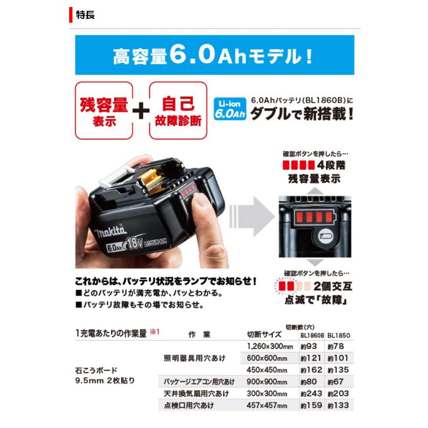 マキタ SD180DRGX 充電式ボードカッタ 18V 6.0Ah (電池2個・充電 マキタ SD180DRGX 充電式ボードカッタ 18V 6.0Ah (電池2個・充電