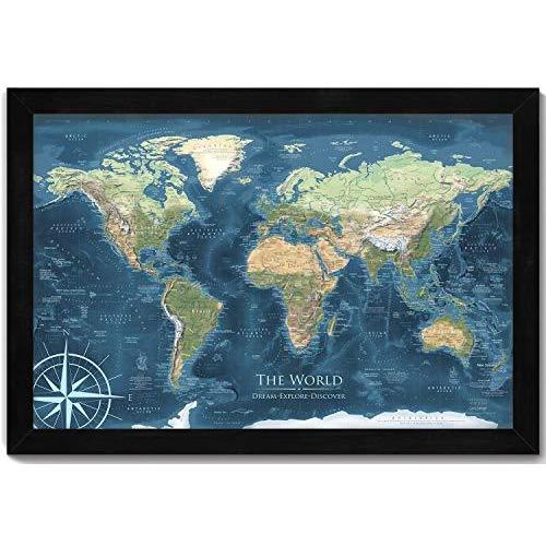 Executive Wall Map World Push Pin Map Voyager 1 World Map 30x Inch 地図全般 Arrowspeedline Com Vn
