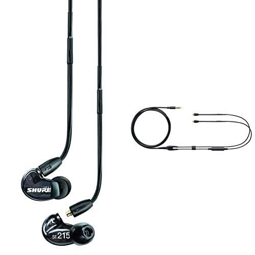 Shure SE215 PRO Wired Earbuds, Black (SE215-K) & RMCE-UNI Universal Communi