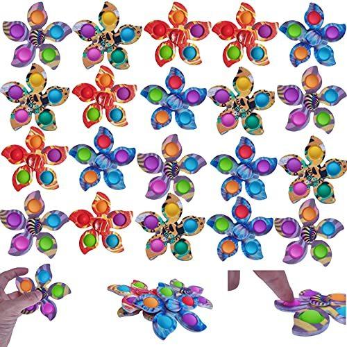 は自分にプチご褒美を 20PCS PoSeitiks Pop Sen Bubble Push Flower-Styled Colorful Spinners, Fidget 知育玩具