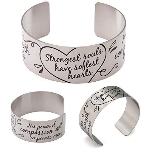 【受注生産品】 Vera Viva 調節可能なフィ インスピレーションを与えるカフブレスレット Hearts Softest Have Souls Strongest バングル 【受注生産品】 Vera Viva 調節可能なフィ インスピレーションを与えるカフブレスレット Hearts Softest Have Souls Strongest バングル