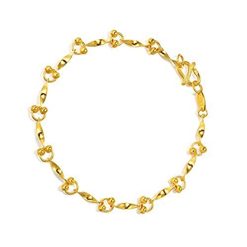 ベストセラー Chow Sang Sang 999.9 24K Solid Gold Price-by-Weight 4.13g Gold Bracelet 257 バングル