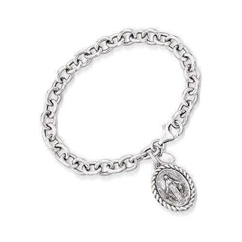 【国内正規総代理店アイテム】 Sterling Italian Ross-Simons Silver inch 8 Bracelet. Charm Medal Miraculous バングル