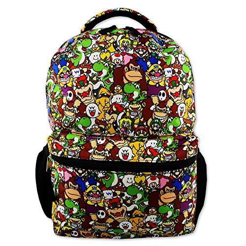 絶対一番安い Super Nintendo Mario Size (One Backpack School 16" Teen Girls Boys Brothers リュックサック