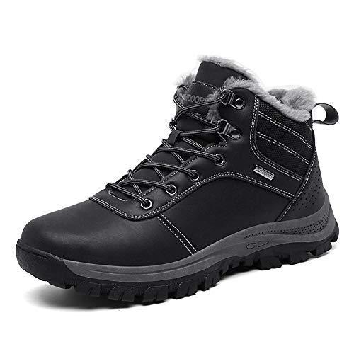 【人気商品】 Mens Winter Snow Boots Outdoor Hiking Walking Boots Shoes Leather Warm Wate 登山靴、トレッキングシューズ