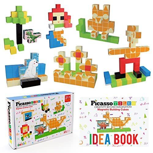 【超新作】 Magnetic Pixel Kids PicassoTiles Puzzle w/ Cubes Match & Mix Piece 103 Cube その他おもちゃ