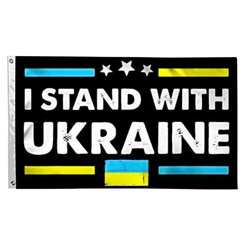 絶対一番安い Ukraine with Stand I Polhcuoy Support Feet 3x5 Flag, USA American Ukrainian 万国旗