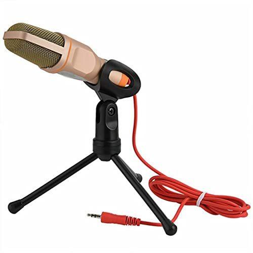 Atsti Computer Wired Microphone Condenser Microphone with Desktop Tripod fo