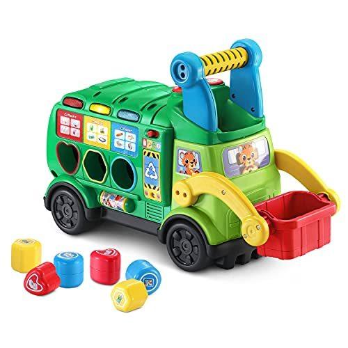 女の子向けプレゼント集結 Free (Frustration Truck Ride-On Recycle and Sort VTech Packaging) Green , 知育玩具