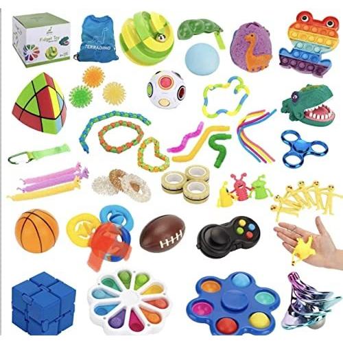 楽天 Terradino Fidget Toys for Kids - 55-Piece Sensory Fidget Toy Pack with Fidg 知育玩具