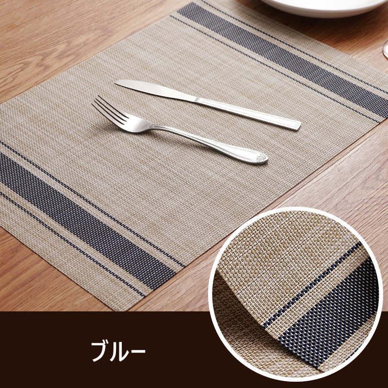 4枚セット ランチョンマット 和風 PVC製 洗える 耐熱 滑り止め 撥水 速