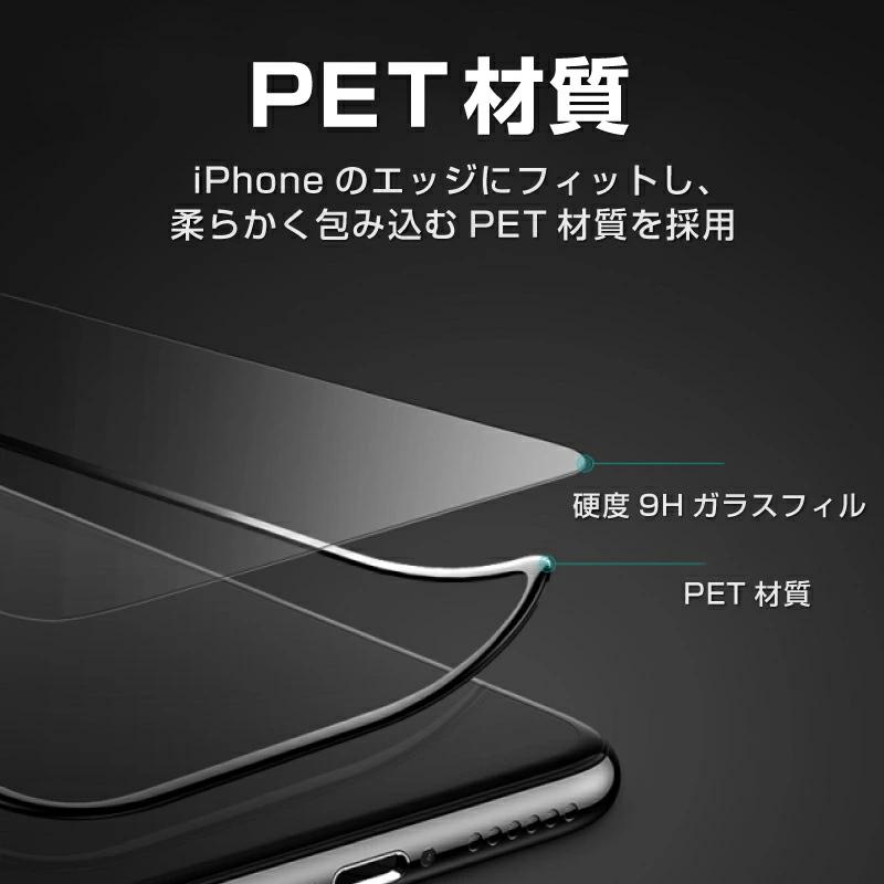 2枚入 iPhone 全機種 14 13 ガラスフィルム フルカバー 全面 9H