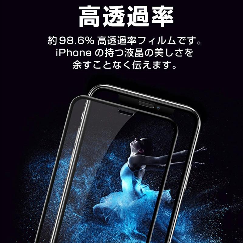 2枚入 iPhone 全機種 14 13 ガラスフィルム フルカバー 全面 9H