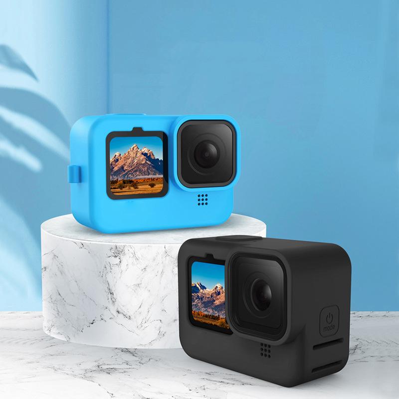 GoPro Hero 11 10 9 Black シリコンケース ケース カバー ゴープロ ヒーロー ソフト Hero11 保護 ins 柔らかい 軽量 ストラップ アクセサリー キズ防止 落下防止｜newstation｜09