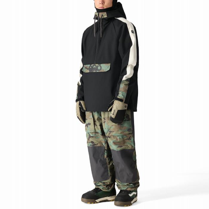 日本正規品 スノーボード ウェア ジャケット シックスエイトシックス 686 WATERPROOF ANORAK Black Camo Colorblock メンズ 24-25の画像