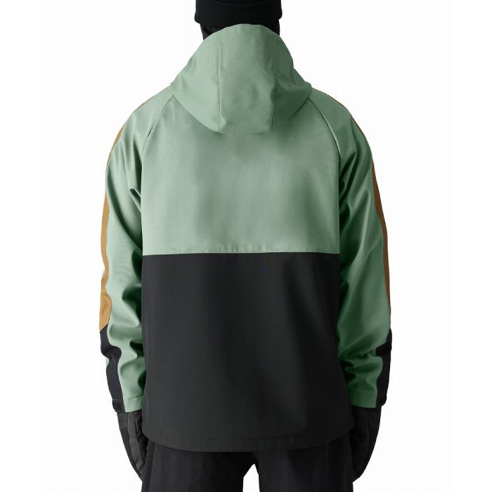 日本正規品 スノーボード ウェア ジャケット シックスエイトシックス 686 WATERPROOF ANORAK Cypress Green Colorblock メンズ 24-25_2
