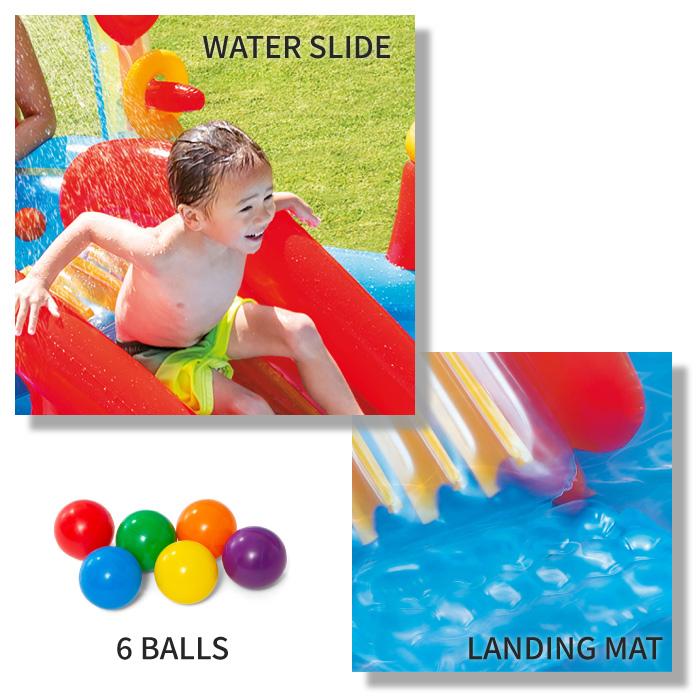 日本正規品 インテックス INTEX レインボーリングプレイセンター 297cm U-57453 ビニールプール 家庭用プールの画像