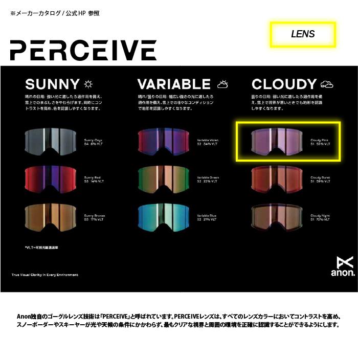 日本正規品 スノーボード ゴーグル アノン ANON M6 PERCEIVE LENS Perceive Cloudy Pink スキー 25-26