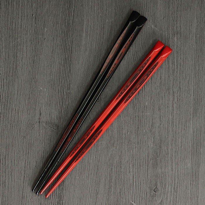 若狭塗箸 竹 天削堆朱 2膳セット 21cm 22.5cm お箸 天然木 日本製