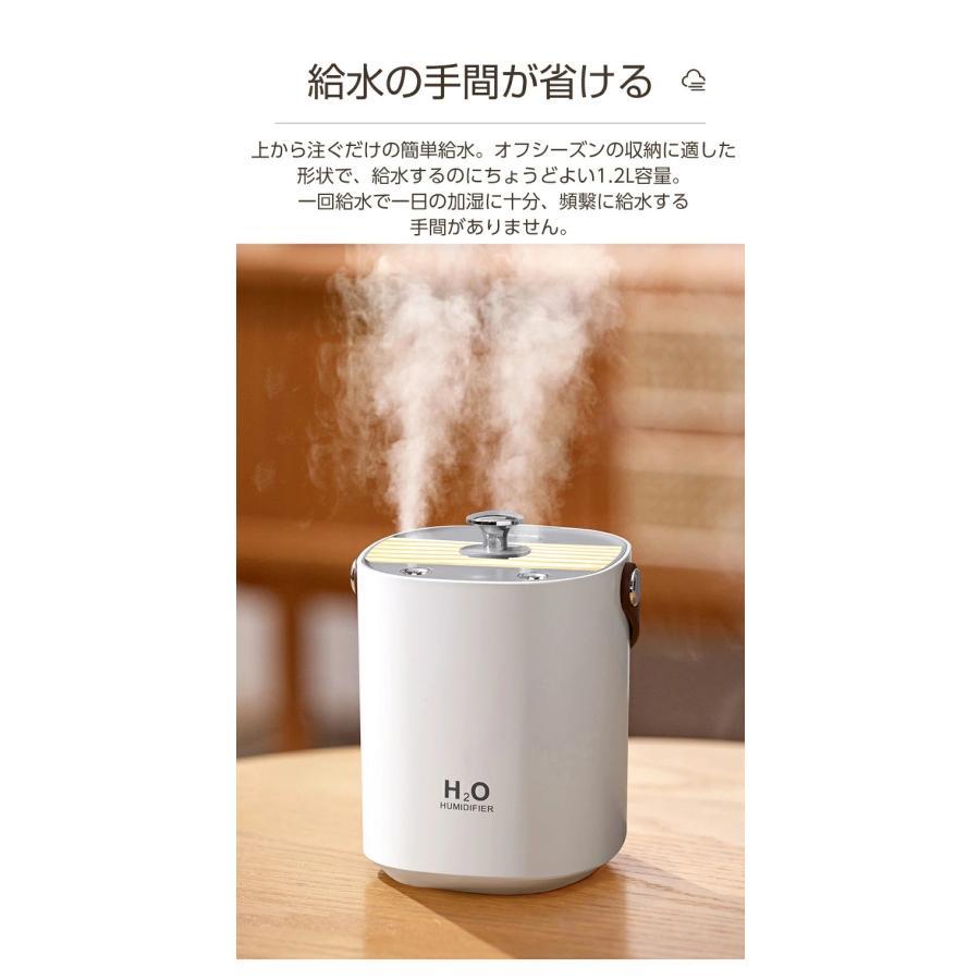 加湿器 ダブルノズル 卓上 空気清浄機 アロマ対応 超音波 除菌 LED
