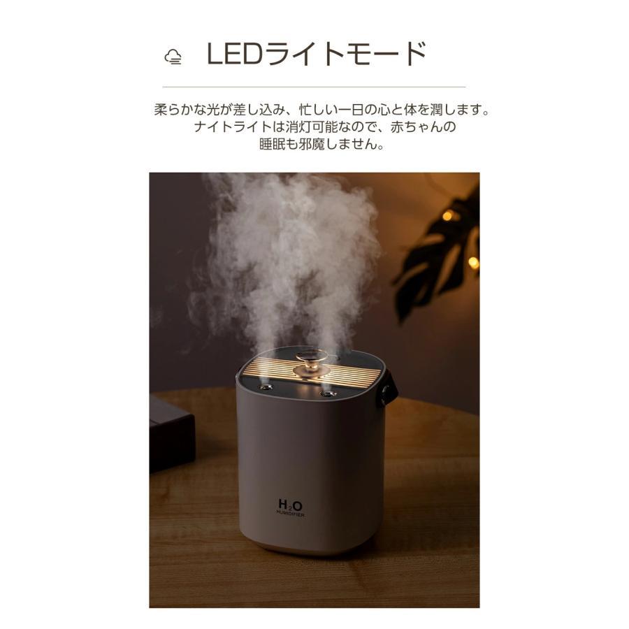 加湿器 ダブルノズル 卓上 空気清浄機 アロマ対応 超音波 除菌 LED